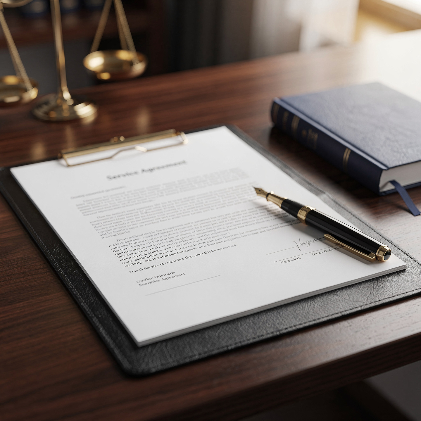 flux pro 2.0 realistic professional legal document scene close up of a formal service agreeme 0